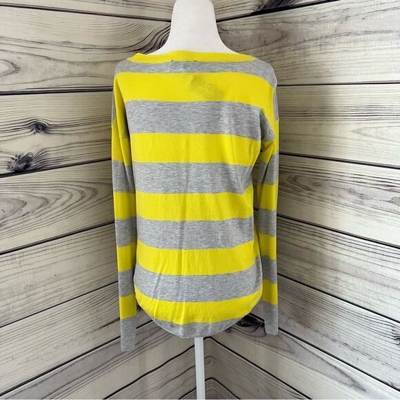 Express Yellow & Grey Striped Lightweight Sweater - Picture 4 of 6